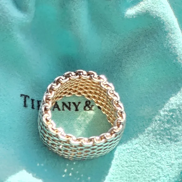 Tiffany & Co. Silver Chain Link Ring - Picture 1 of 6